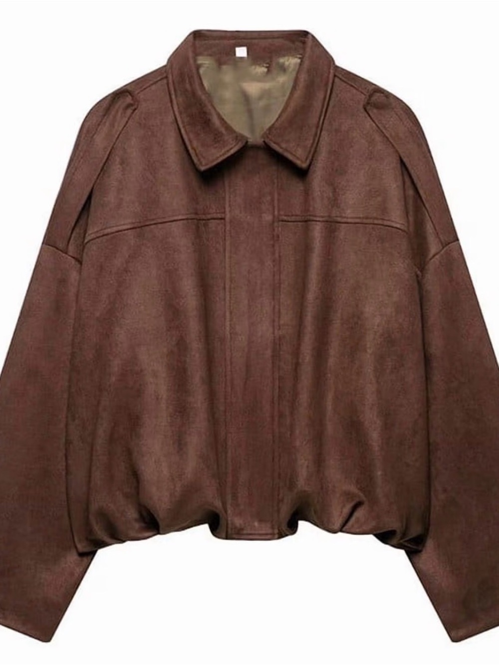 Women’s Brown Bomber Jacket - Classic Casual Coat - Picture 2 of 4